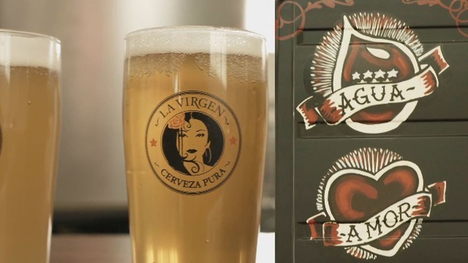 Un vaso de cerveza artesanal de La Virgen