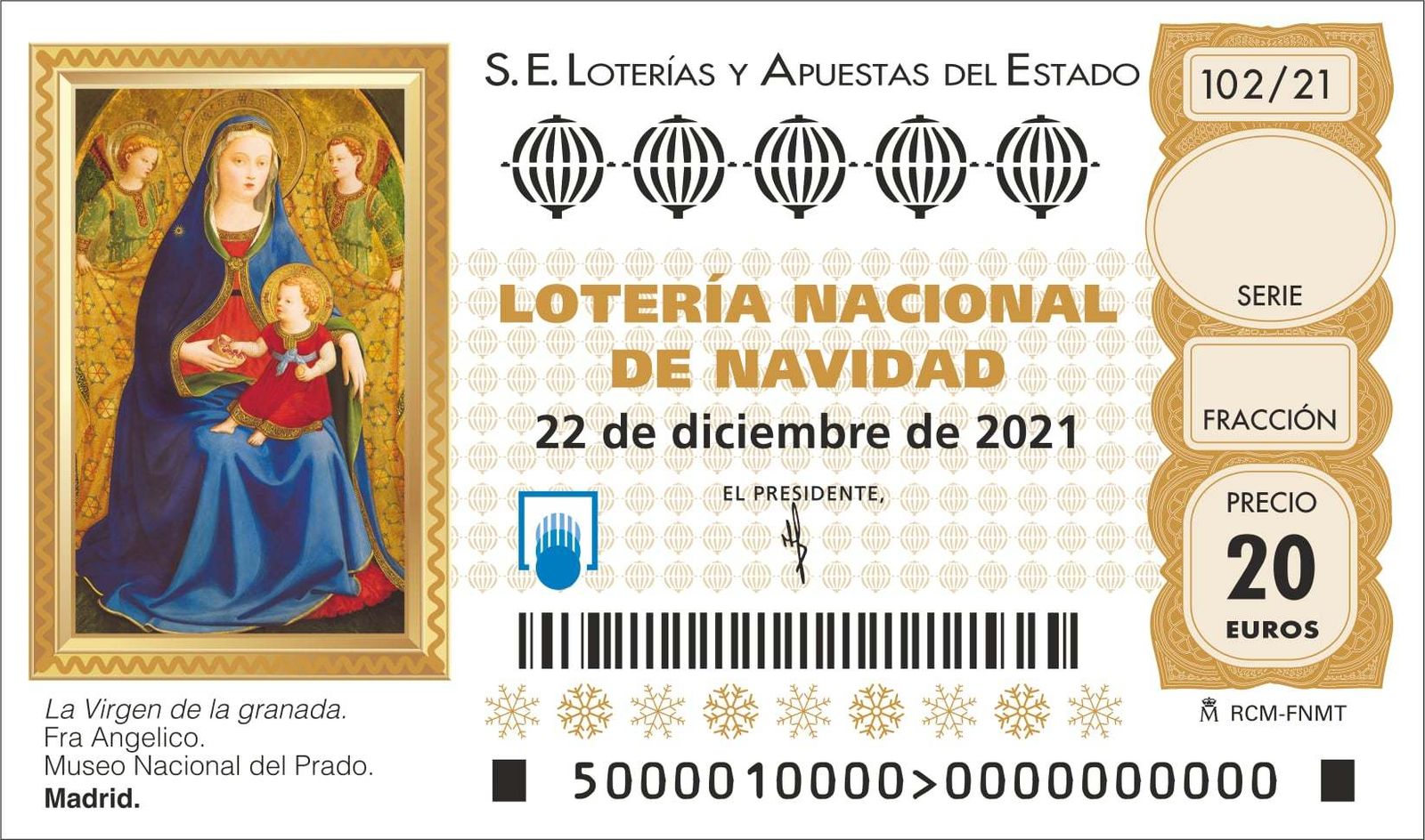 Décimo de Lotería de Navidad de 2021