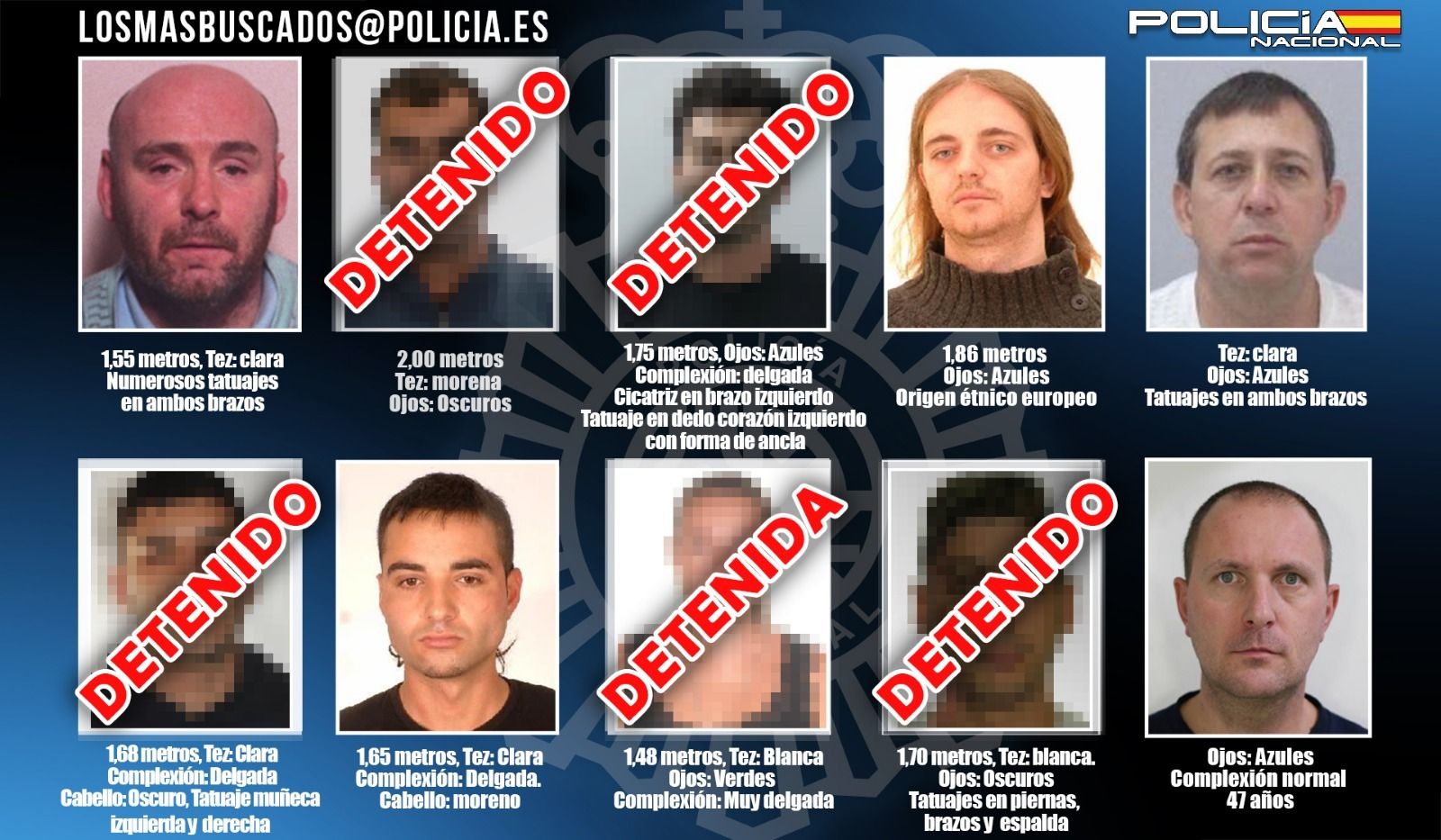 Cartel de 'Los 10 más buscados'