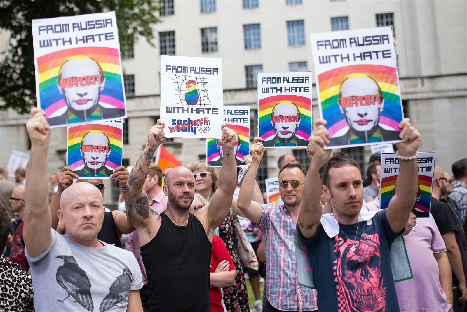 Protesta en Londres por la legislación contra el colectivo LGTB en Rusia