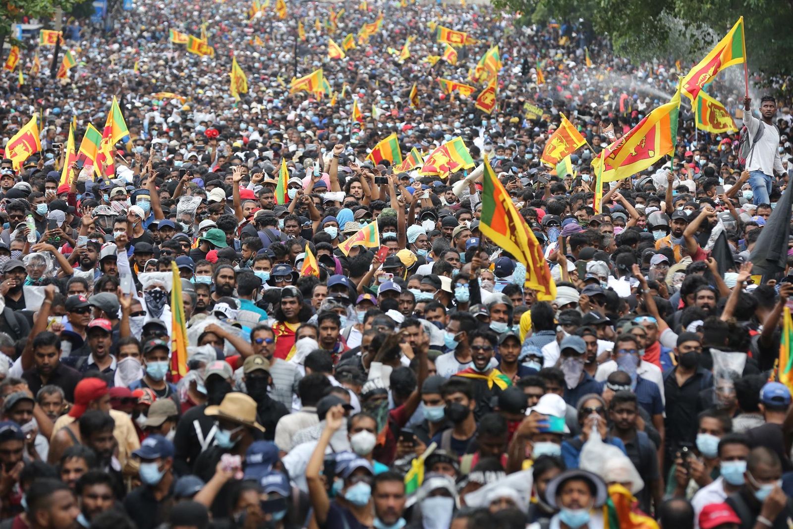 Imagen de una manifestación en Sri Lanka