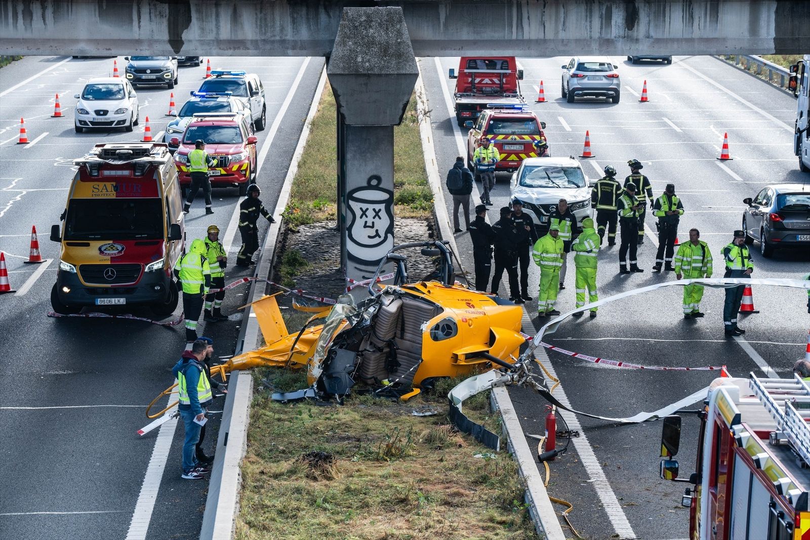 Accidente de helicóptero en la M-40