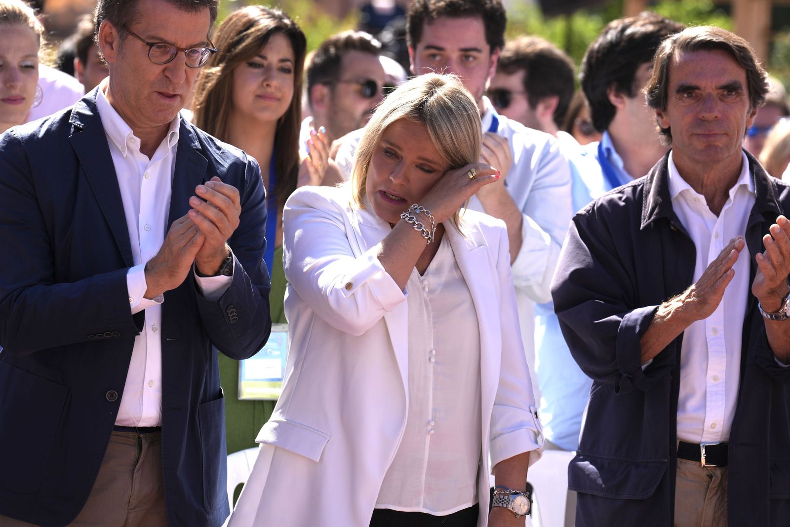 Alberto Núñez Feijóo junto a Marimar Blanco en Ermua