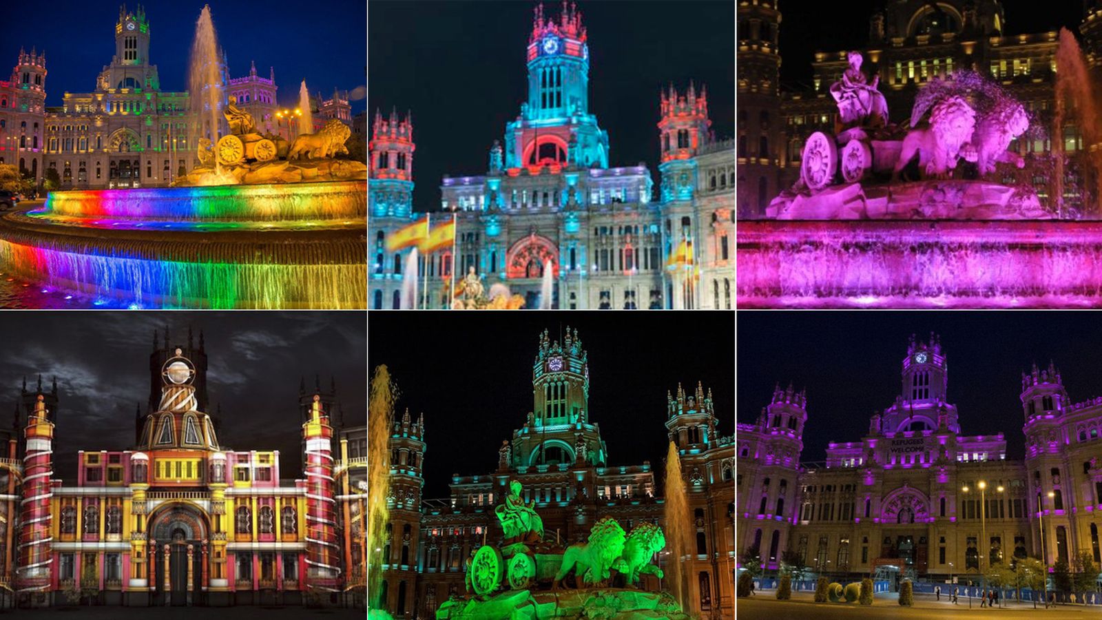 El Palacio de Cibeles vestido 'de luces'