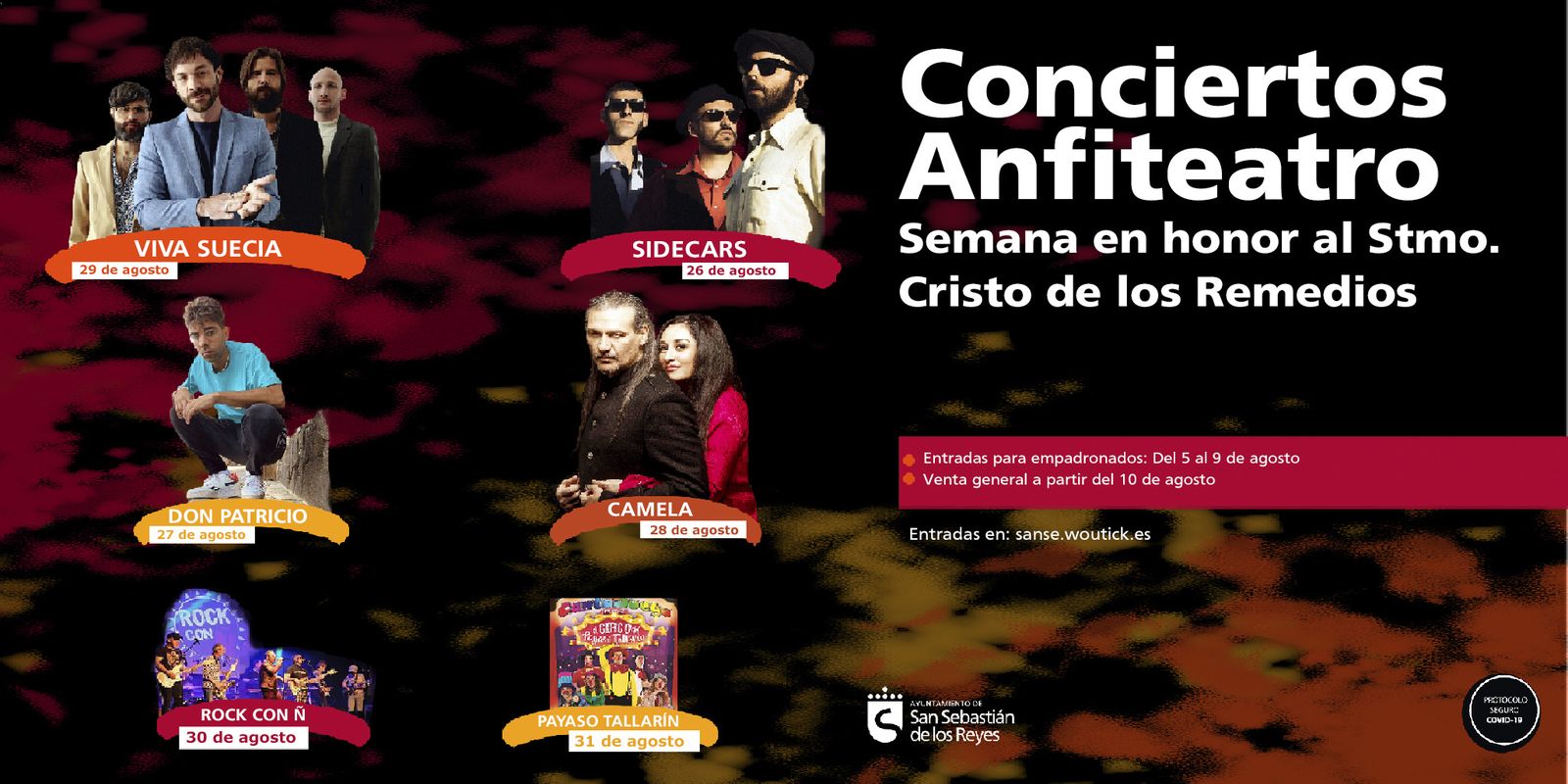 Cartel de conciertos en San Sebastián de los Reyes