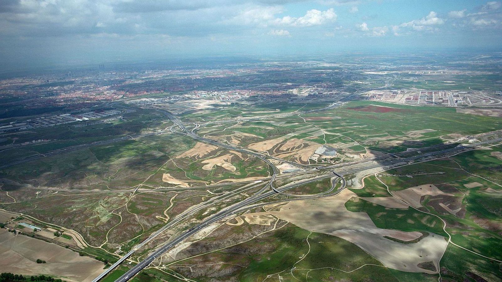 Vista aérea de los terrenos de Valdecarros en Villa de Vallecas