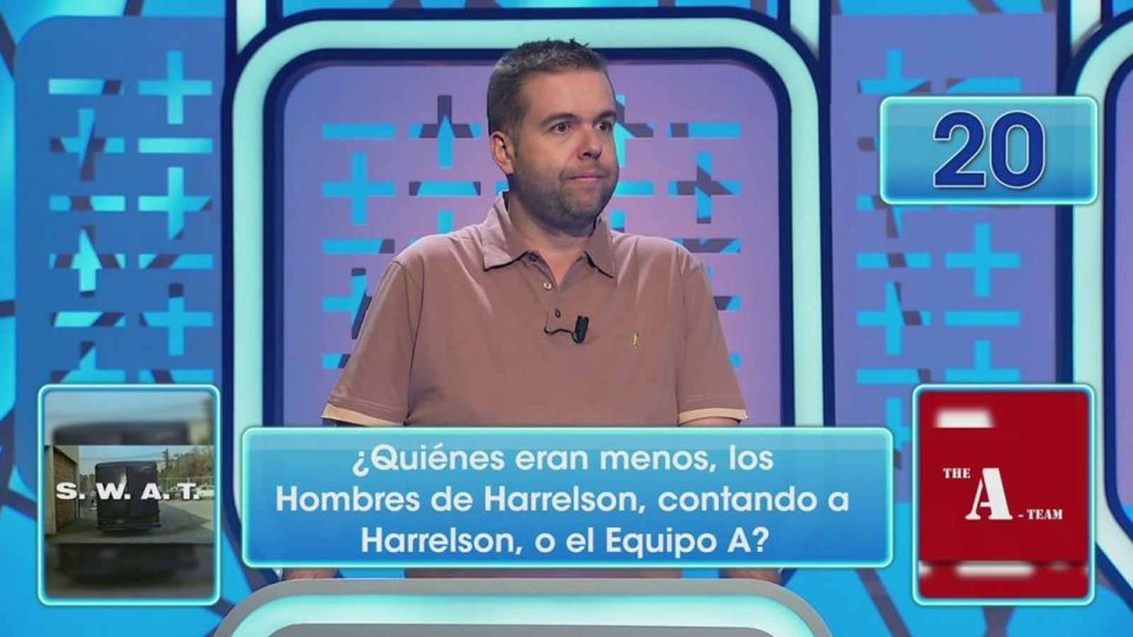 La reacción de un concursante ante la pregunta hecha por Quico Taronjí