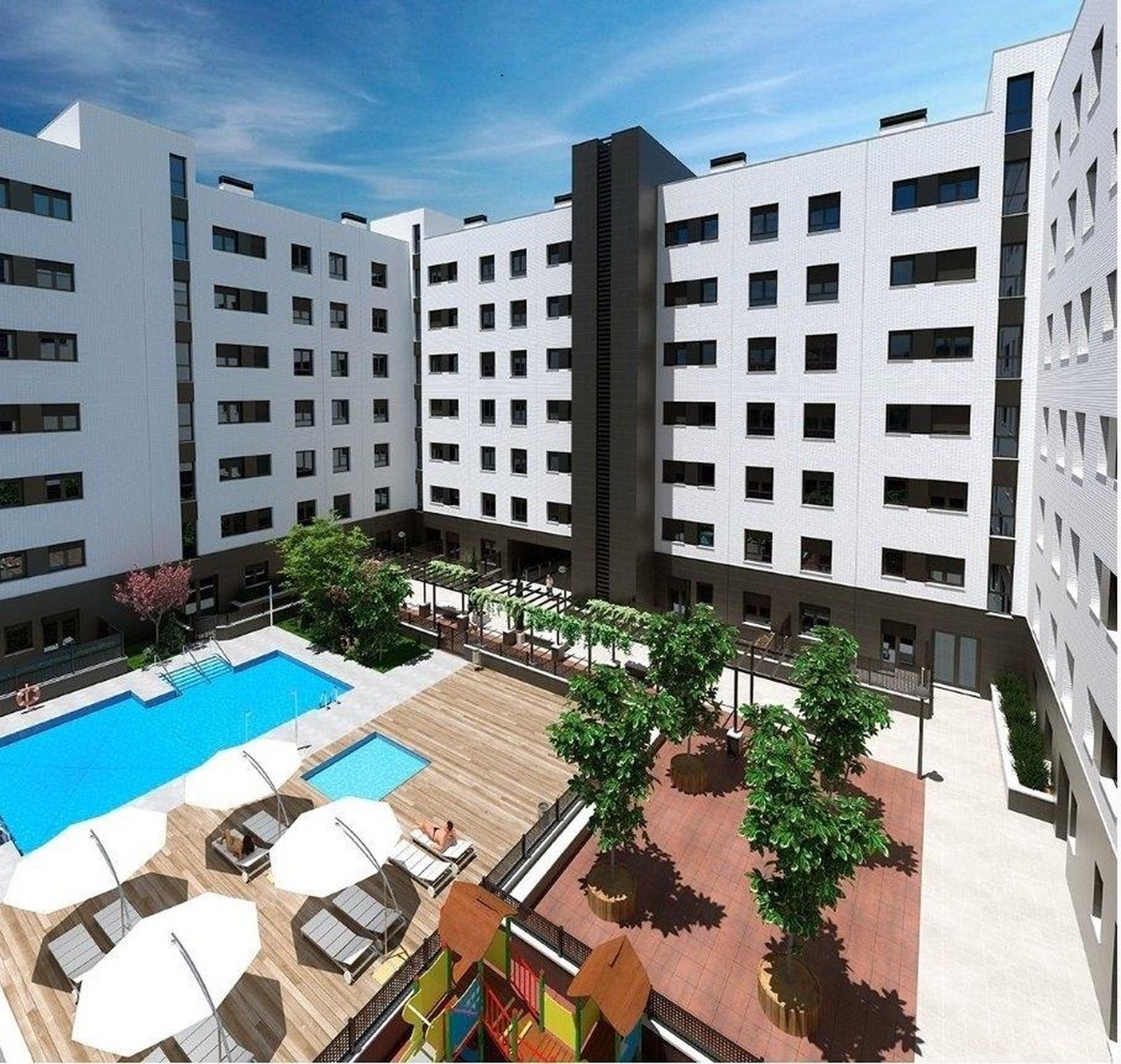 Urbanización con piscina
