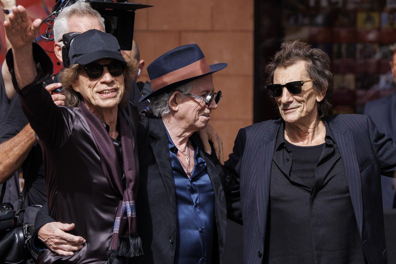 Mick Jagger, Keith Richards y Ronnie Wood, The Rolling Stones, durante la presentación de 'Hackney Diamonds' en Londres