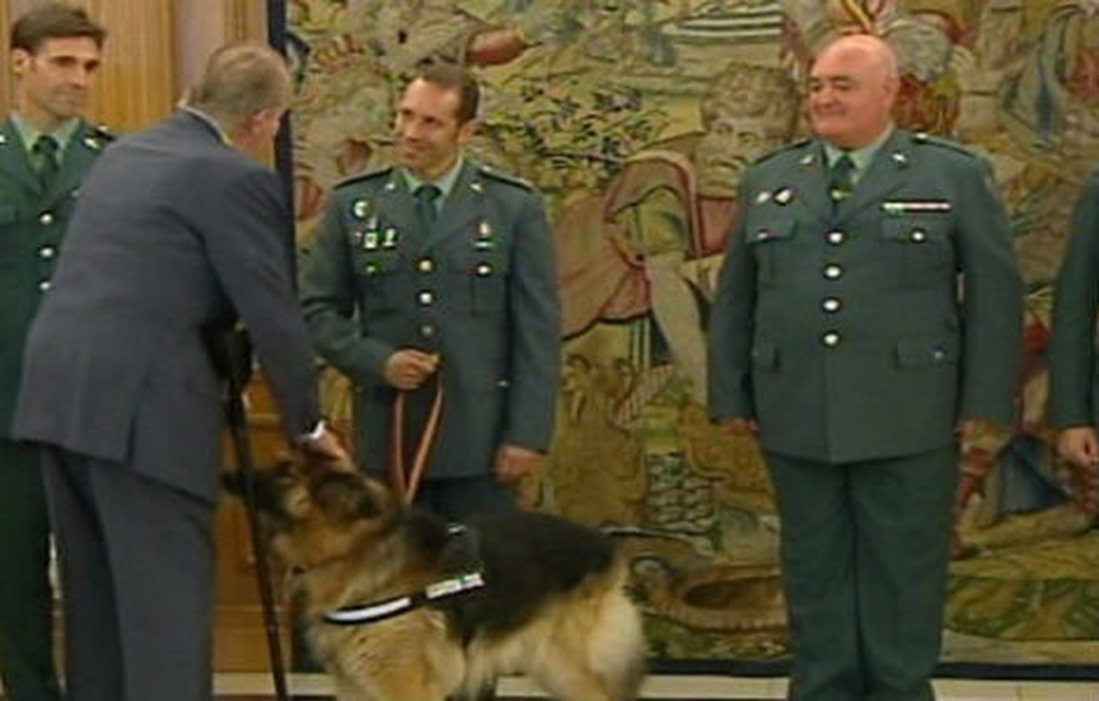 El Rey recibe a Ajax, el perro que detectó un segundo explosivo de ETA en Palmanova