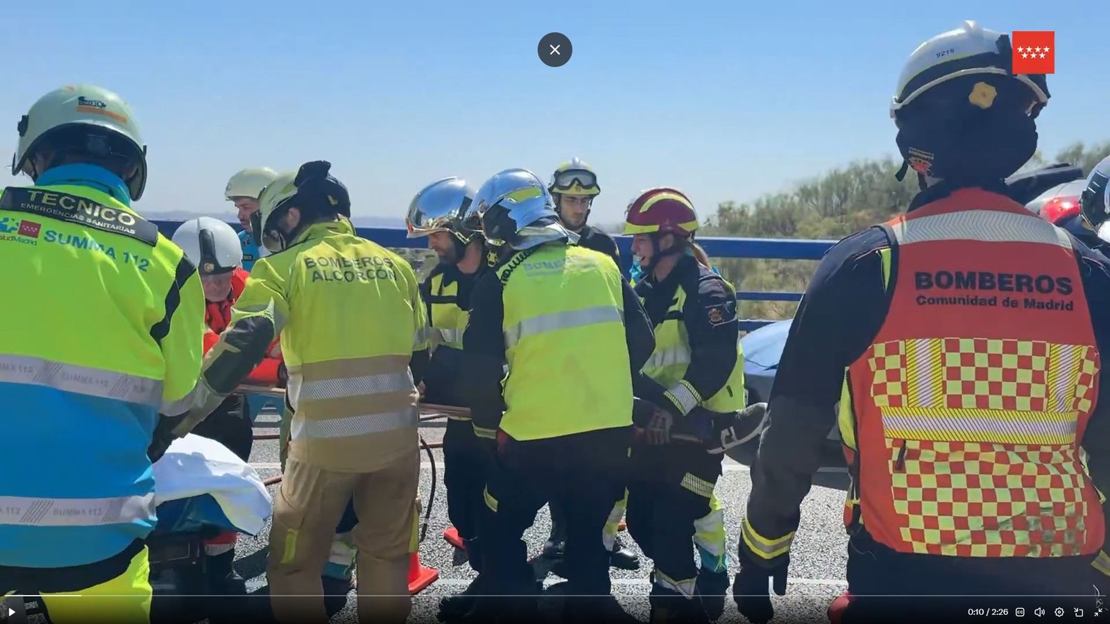 Grave accidente de tráfico con tres heridos en la M-40, en Pozuelo de Alarcón