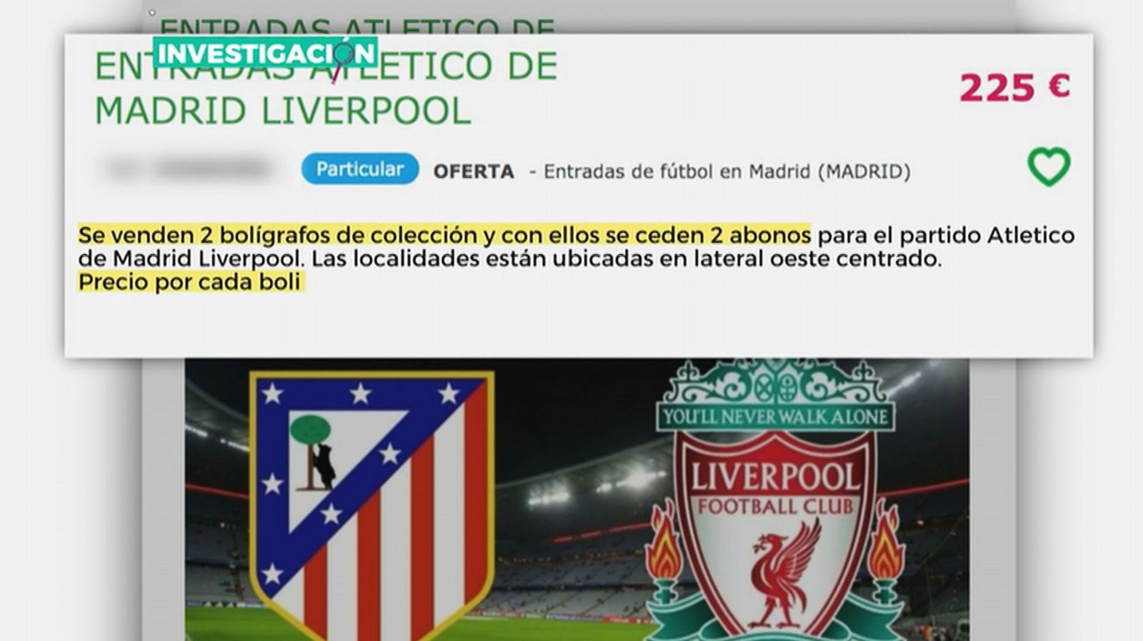 El gran negocio de la reventa en el Atlético - Liverpool