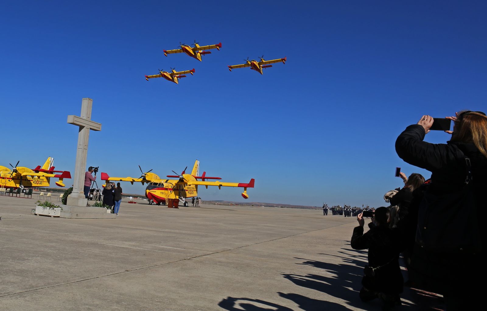 Varios aviones en la Base Aérea de Torrejón de Ardoz