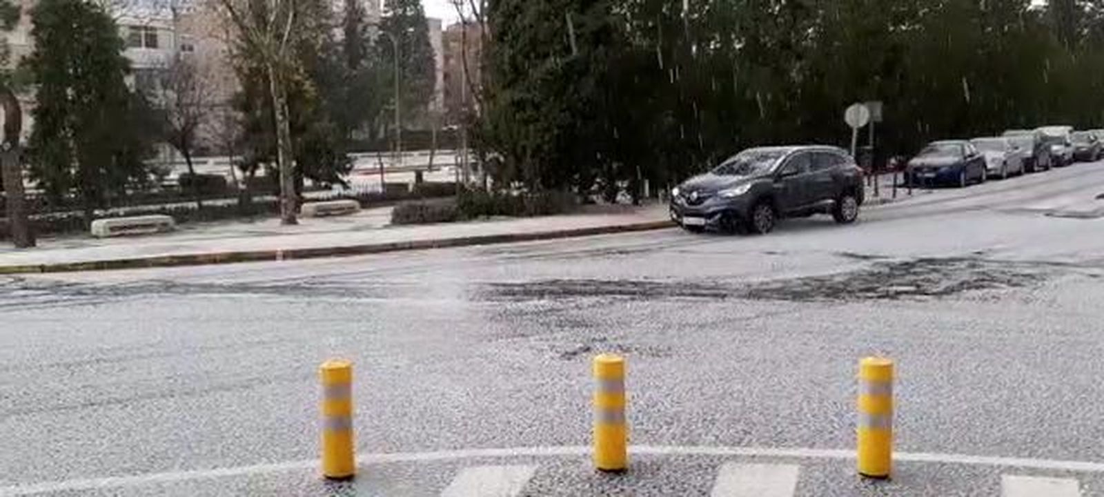 Fuerte granizada en Fuenlabrada en plena 'tregua' del temporal en Madrid