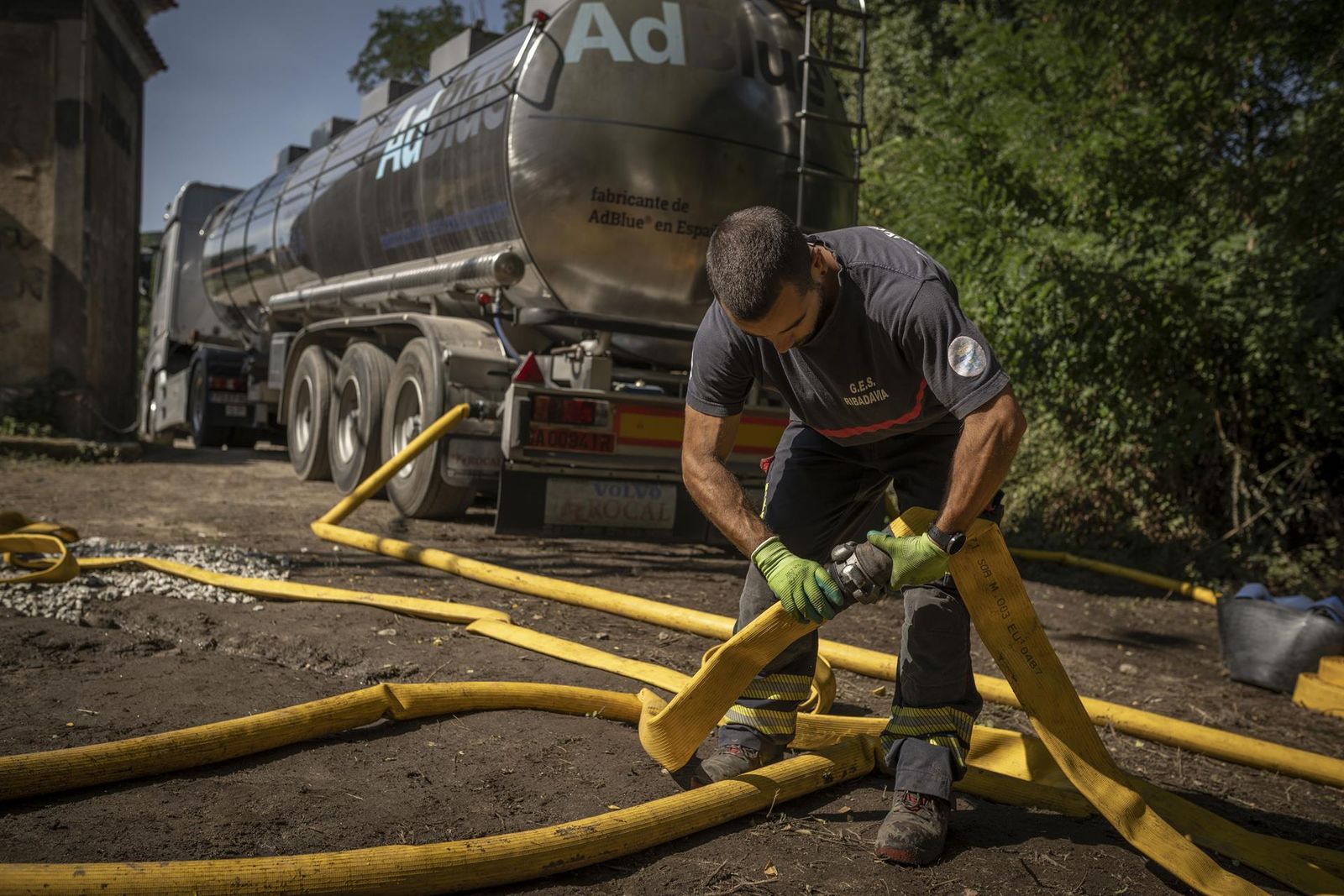 Captación de agua en un río de Galicia para poder abastecer a la población