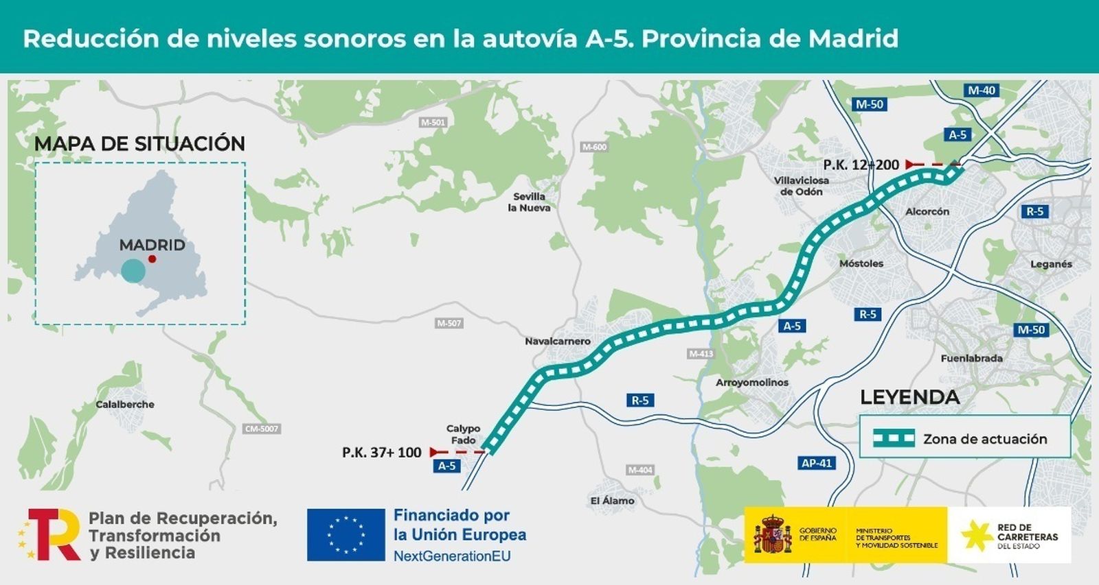 Reducción de niveles sonoros en la autovía A-5