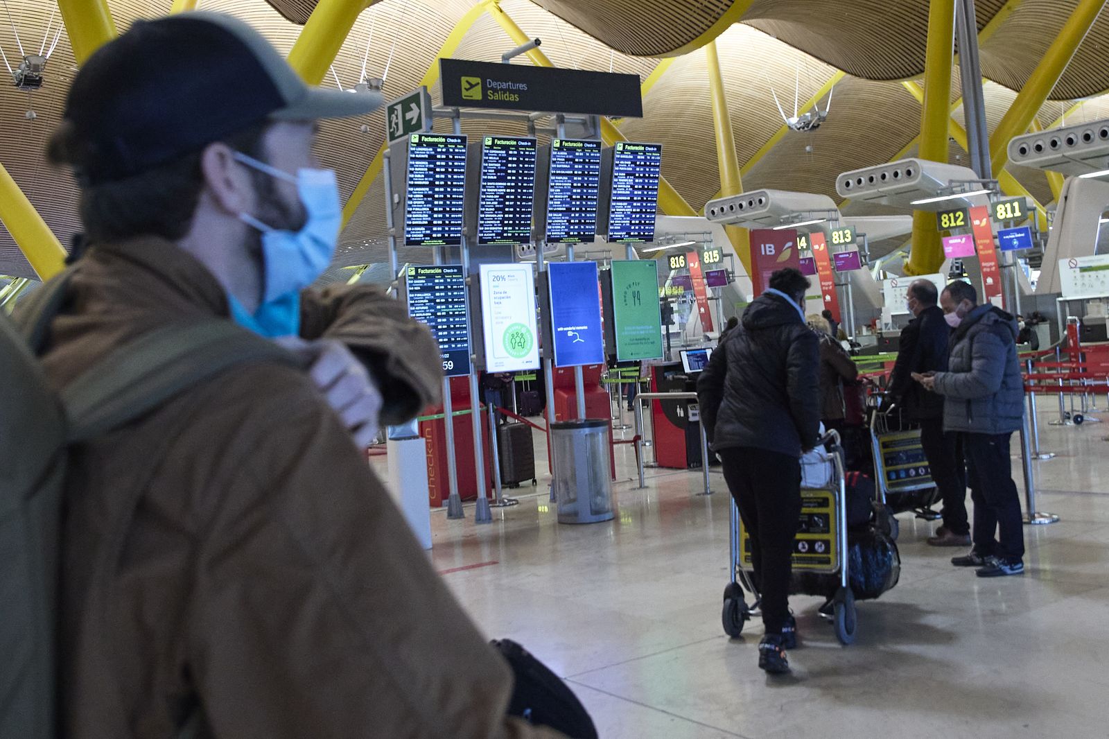 Viajeros este mes de enero en el aeropuerto Adolfo Suárez-Madrid Barajas