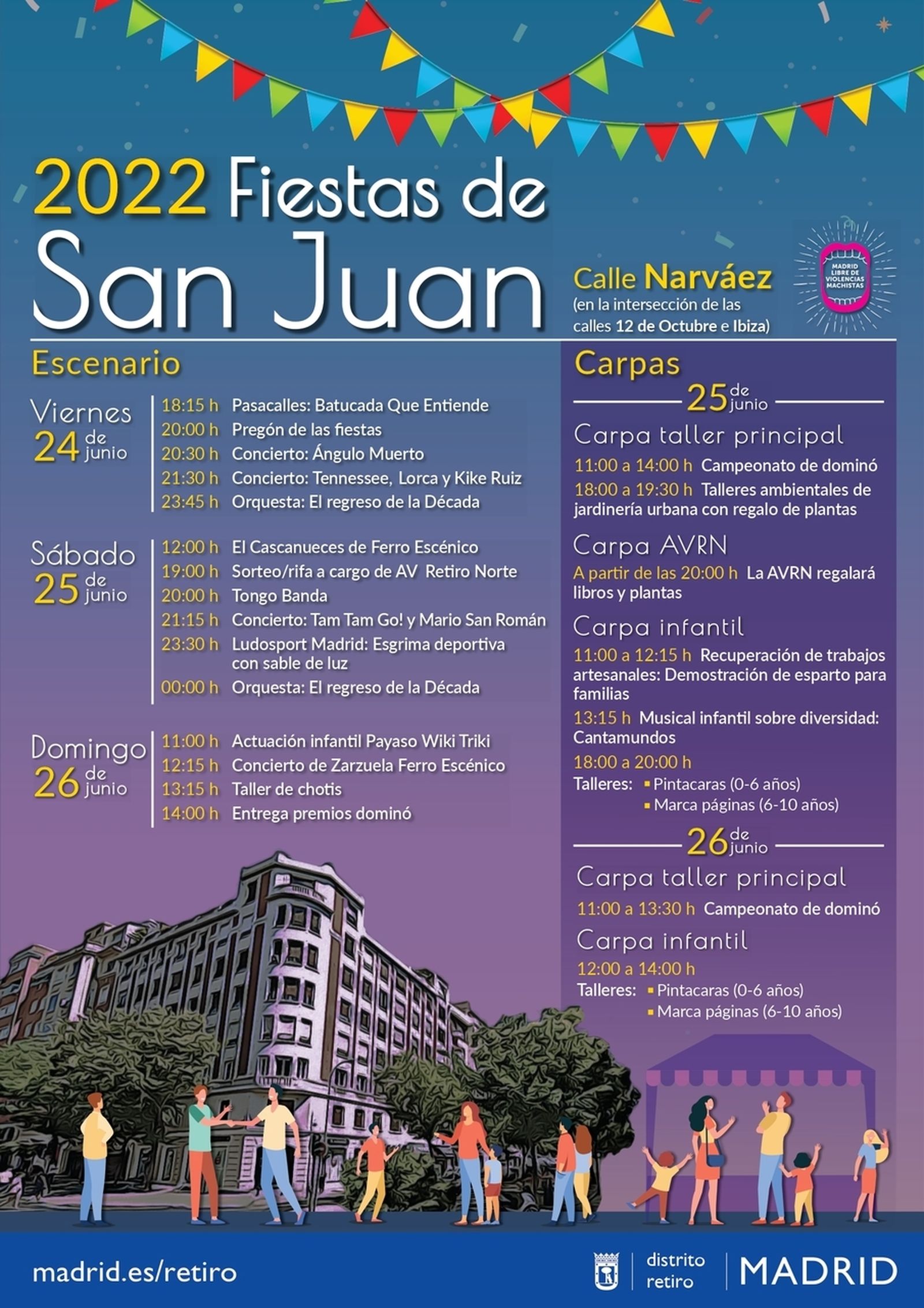 Programación Fiestas de San Juan del distrito Retiro