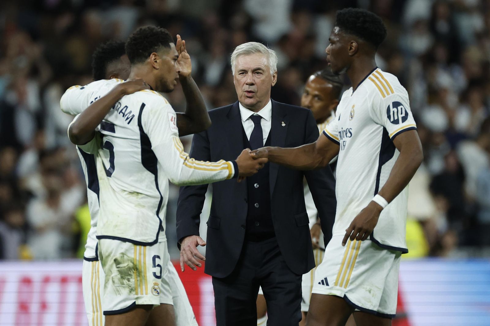 Ancelotti con Bellingham y Tchouameni