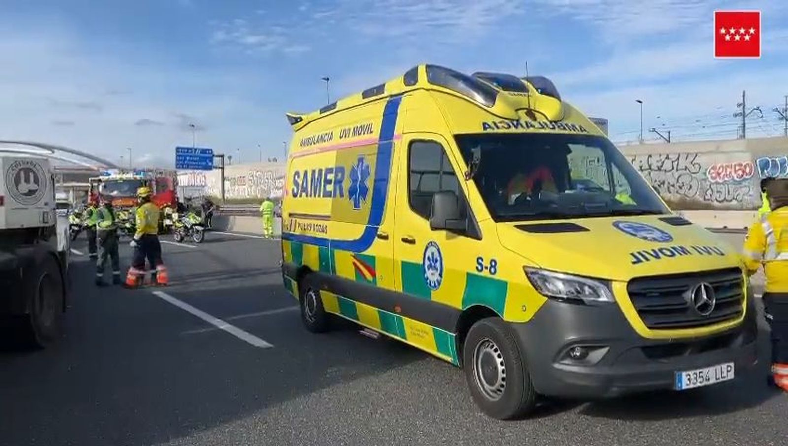 Accidente de tráfico en la A-6, en Las Rozas