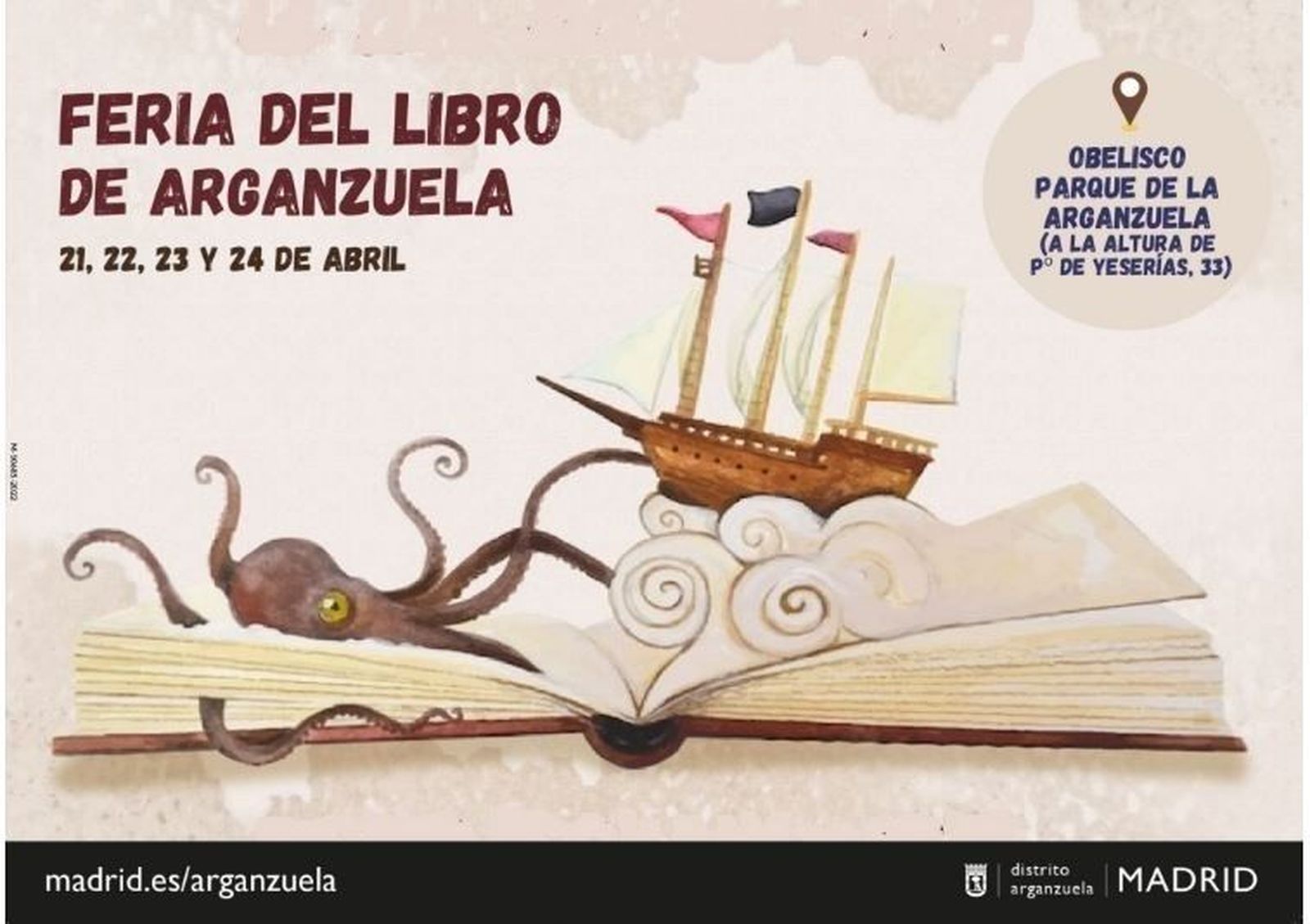 Arganzuela celebra en Madrid Río la Feria del Libro del 21 al 24 de abril con firmas de autores y descuentos