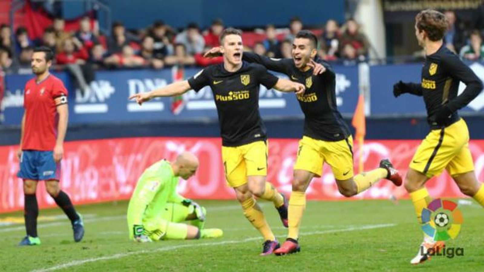 0-3. El Atlético resurge en Pamplona con dos chispazos en dos minutos