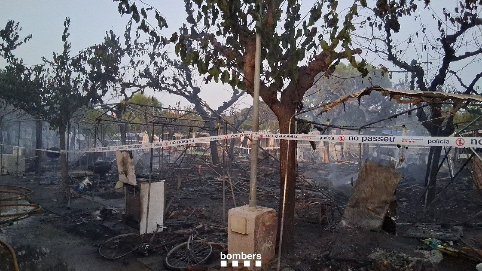 Incendio en un camping de El Vendrell