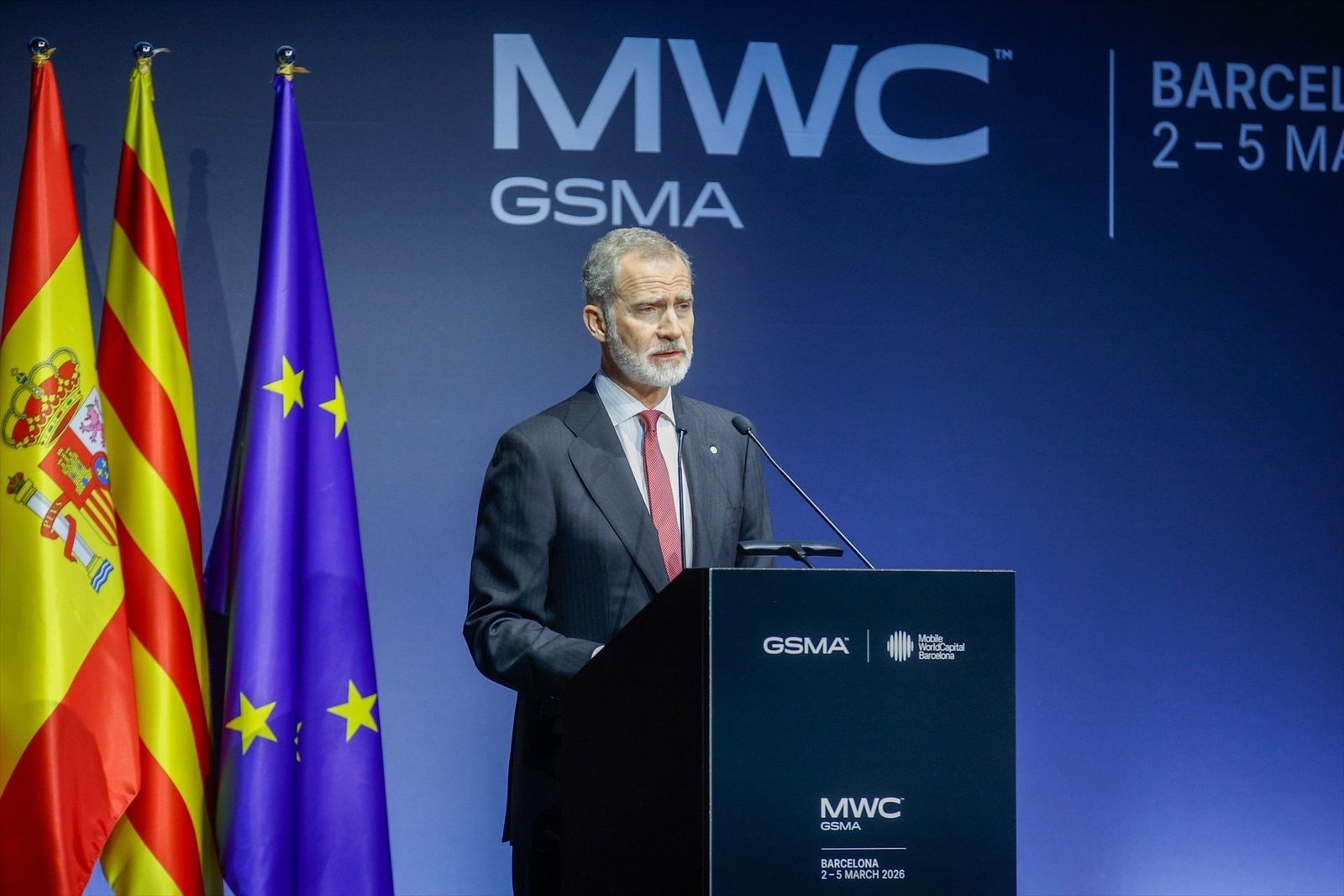 Felipe VI inaugura la vigésima edición del Mobile World Congress con la inteligencia artificial como protagonista