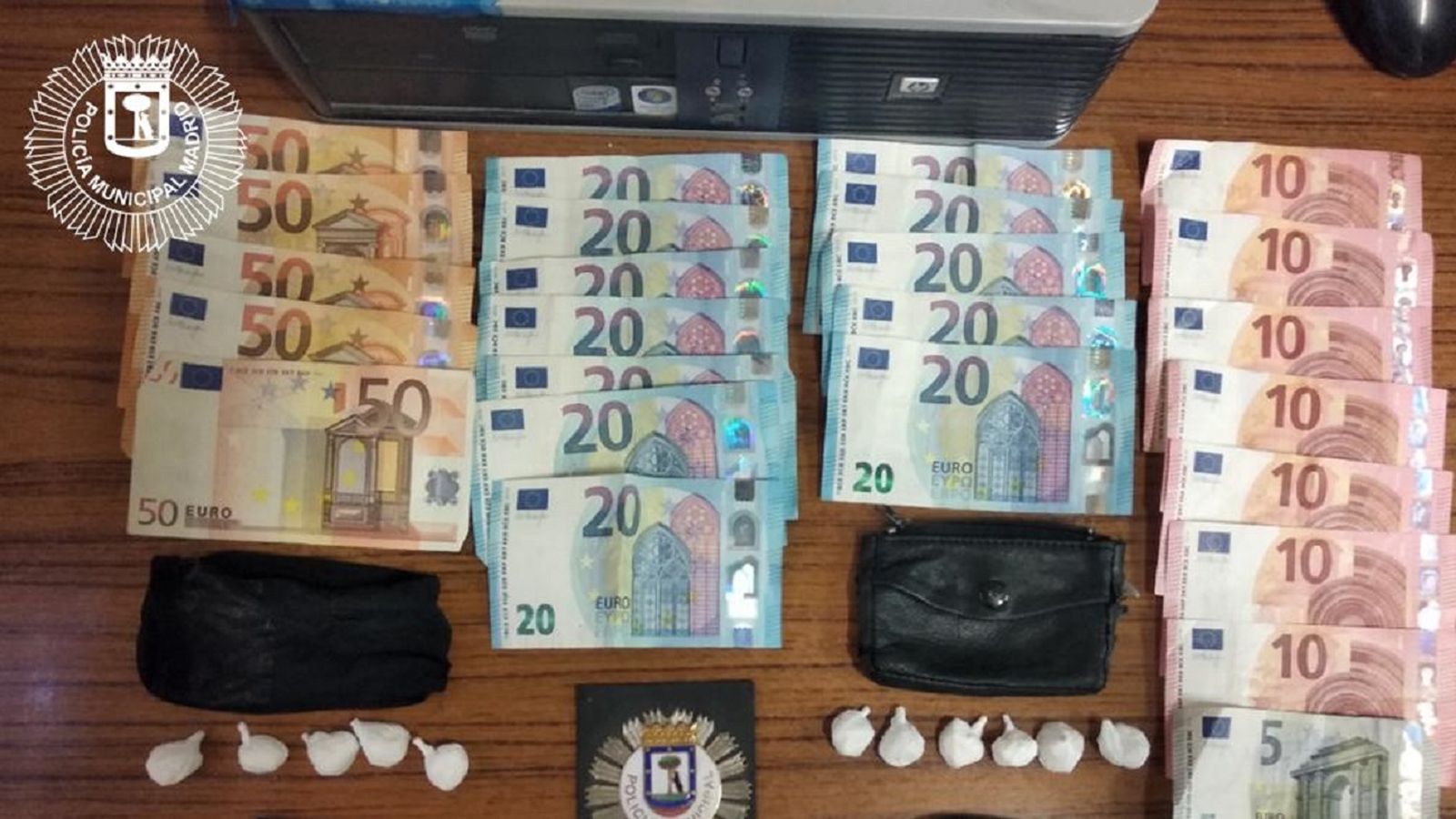 Cocaína y dinero incautado por la Policía Municipal