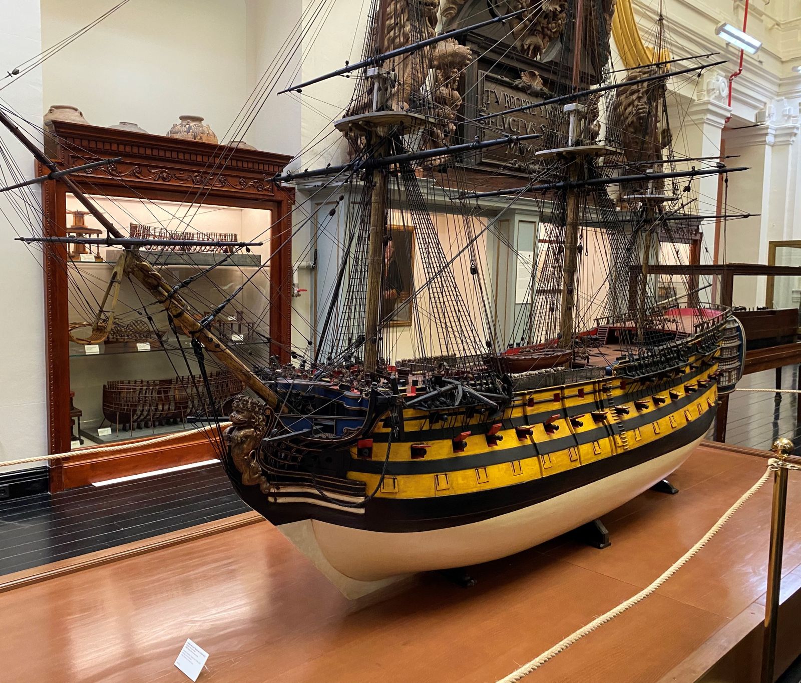 Uno de los modelos de navío expuesto en el Museo Naval de Madrid