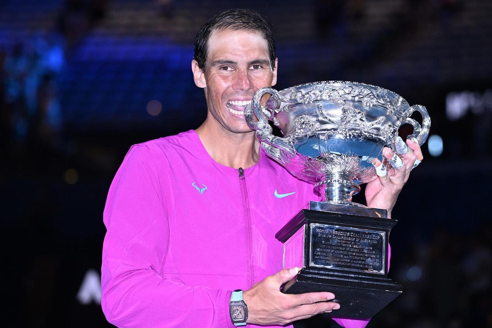 Rafa Nadal tras su victoria en el Open de Australia