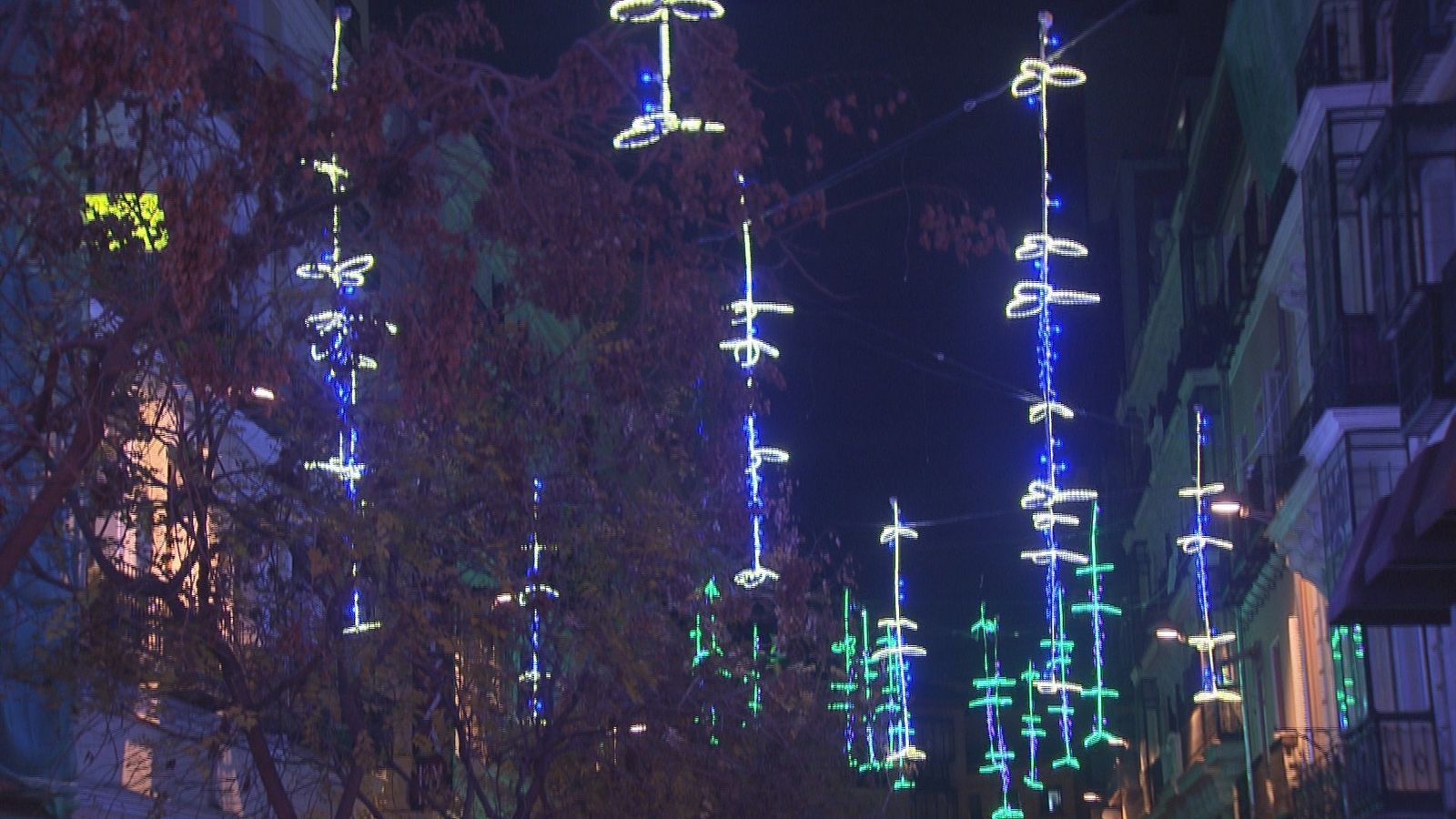 Pruebas del alumbrado en Madrid para esta Navidad 2019-2020