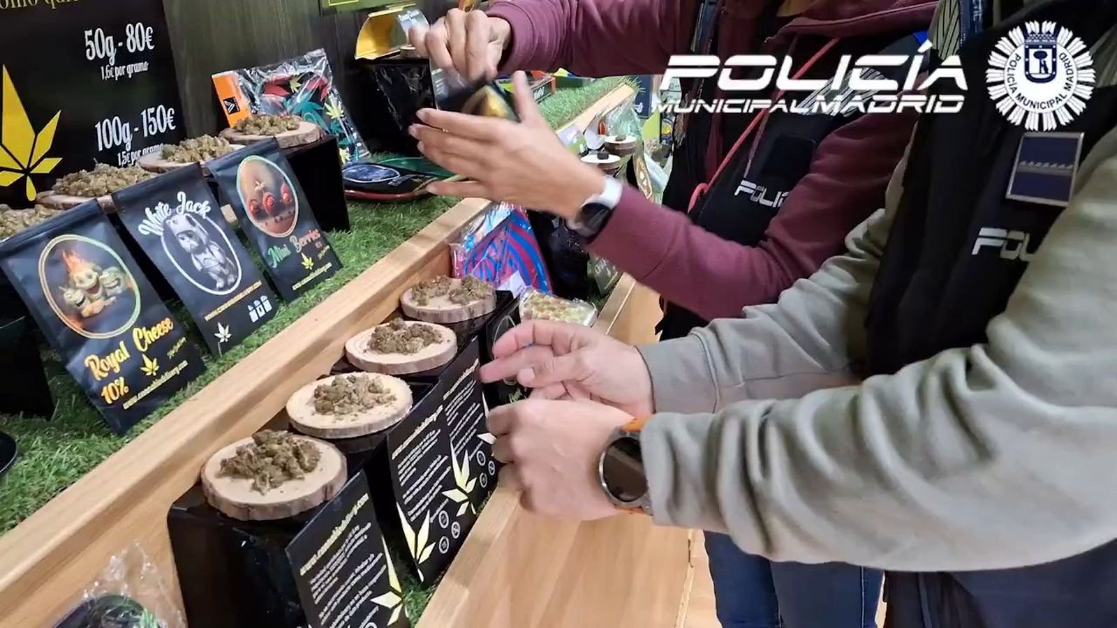 Operación Cannabis Shop: inspeccionados 13 comercios que distribuían drogas en Madrid