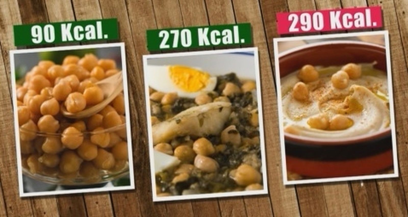 Calorías de los garbanzos, según su forma de cocinarlos