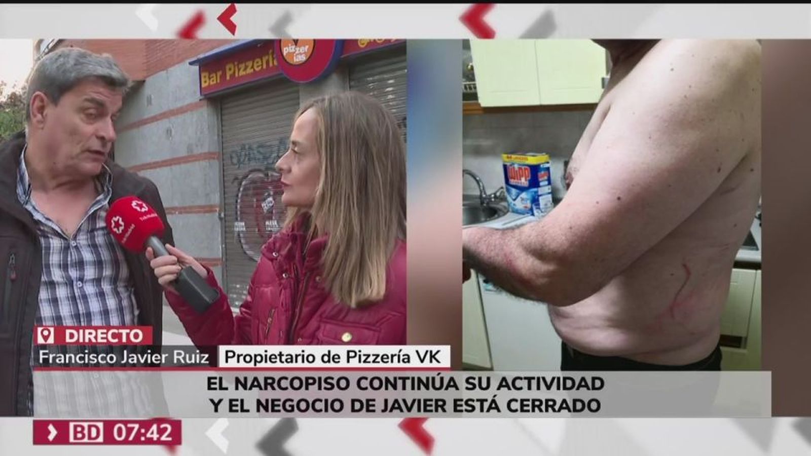 El enfrentamiento de Javier con unos narcokupas en Vallecas acaba con su pizzería cerrada