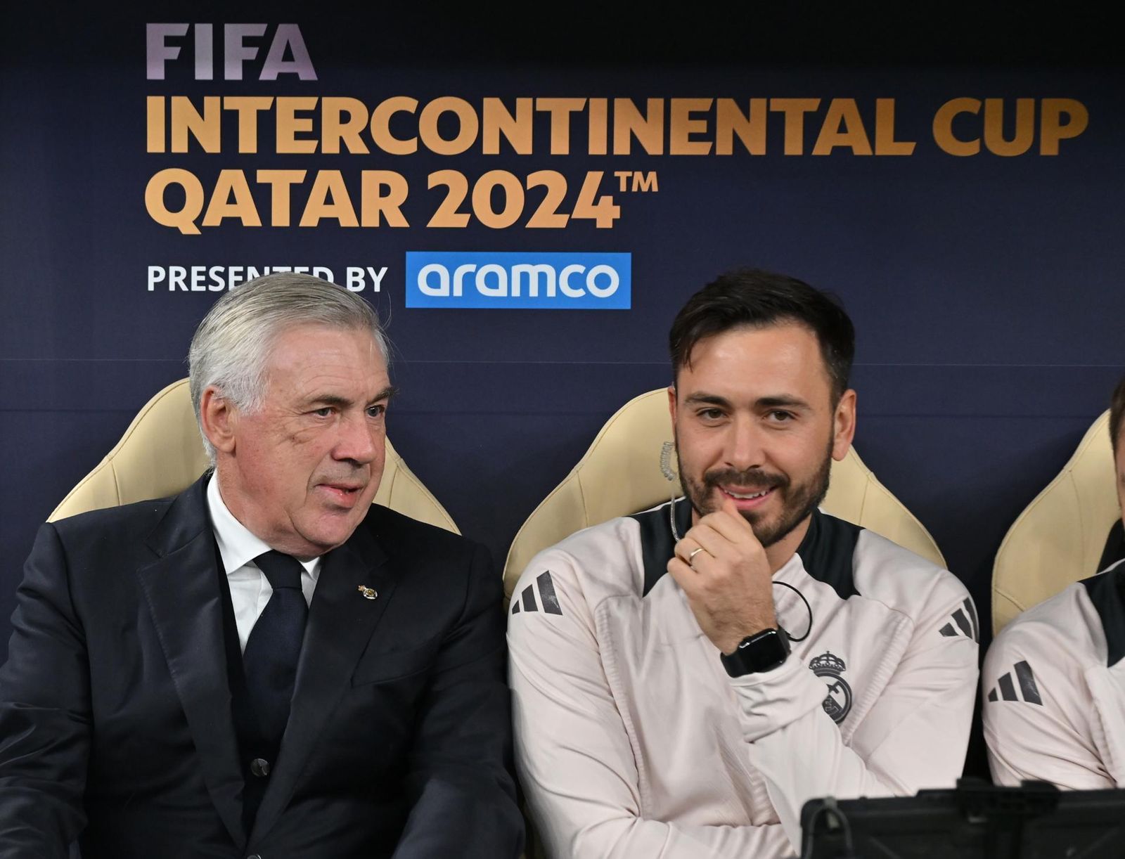 Ancelotti junto a su hijo Davide