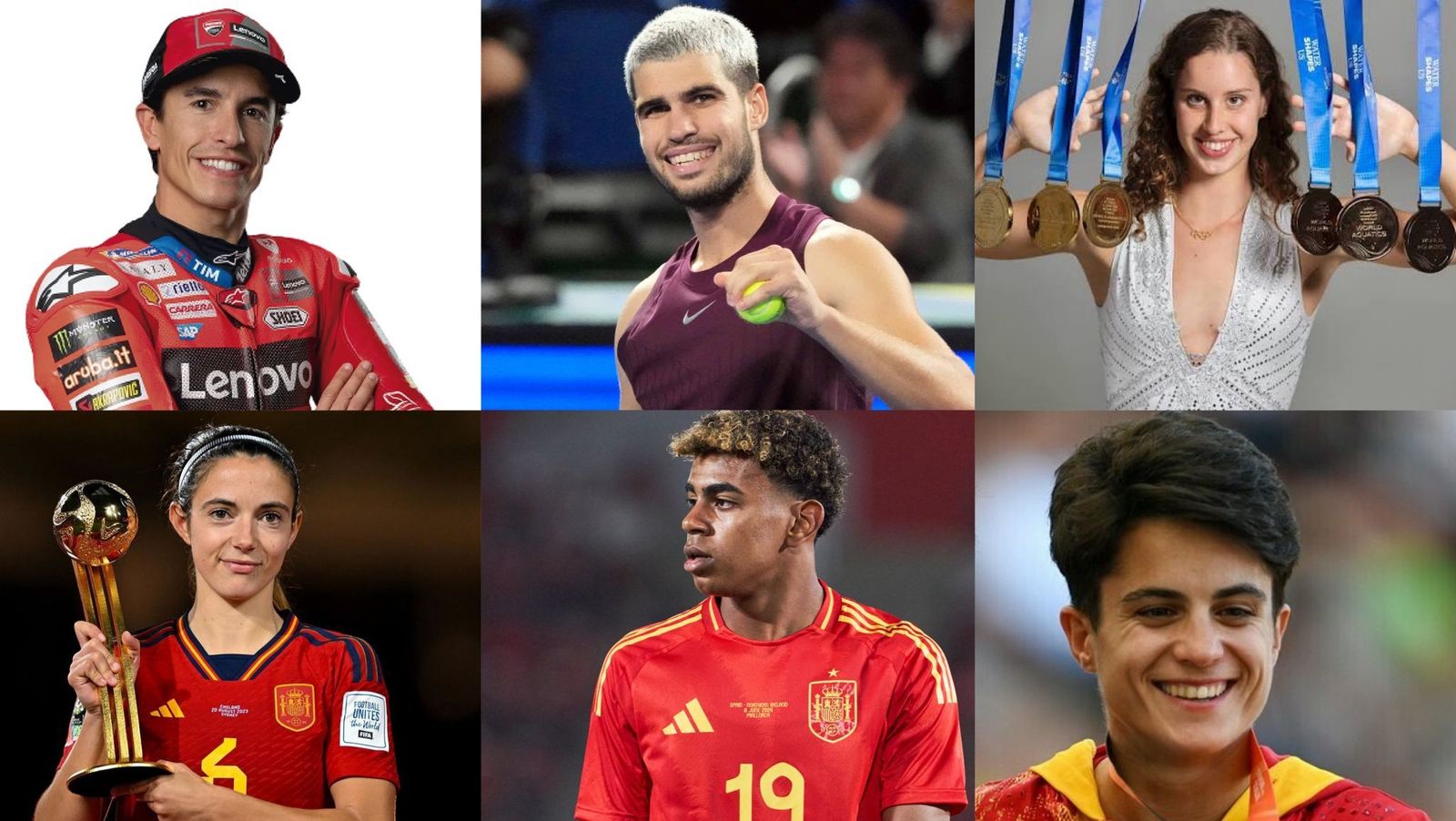 Alcaraz, Yamal, Bonmatí, Pérez, Márquez y Tió