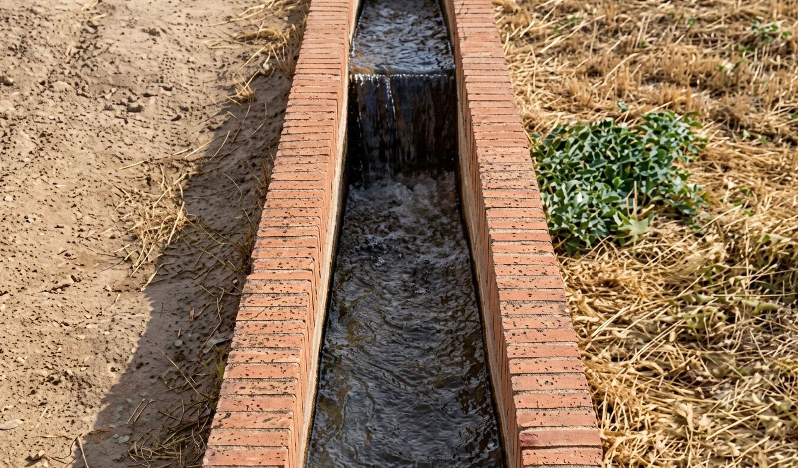 Canalización de riego tradicional en Aranjuez