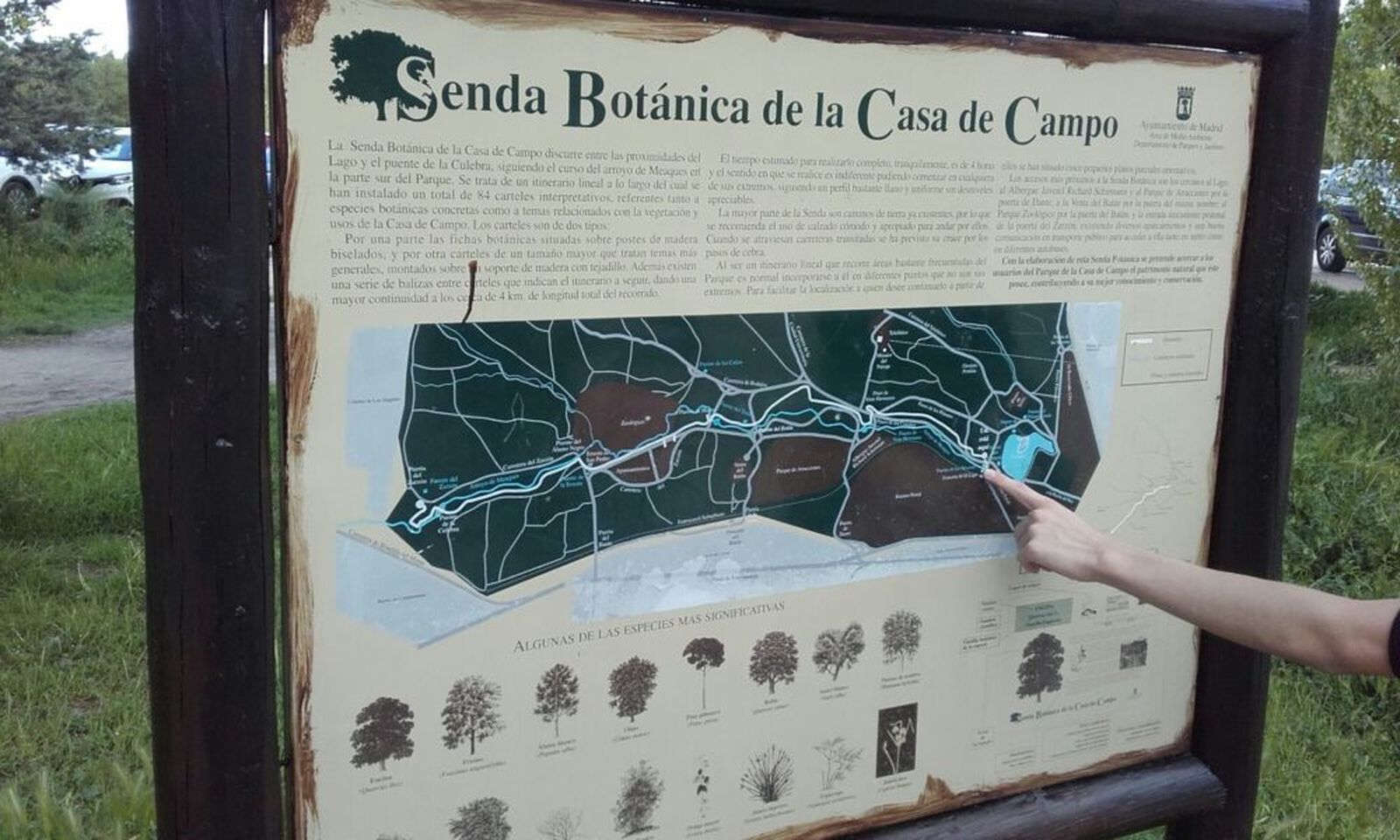 Panel de la Senda Botánica de la Casa de Campo