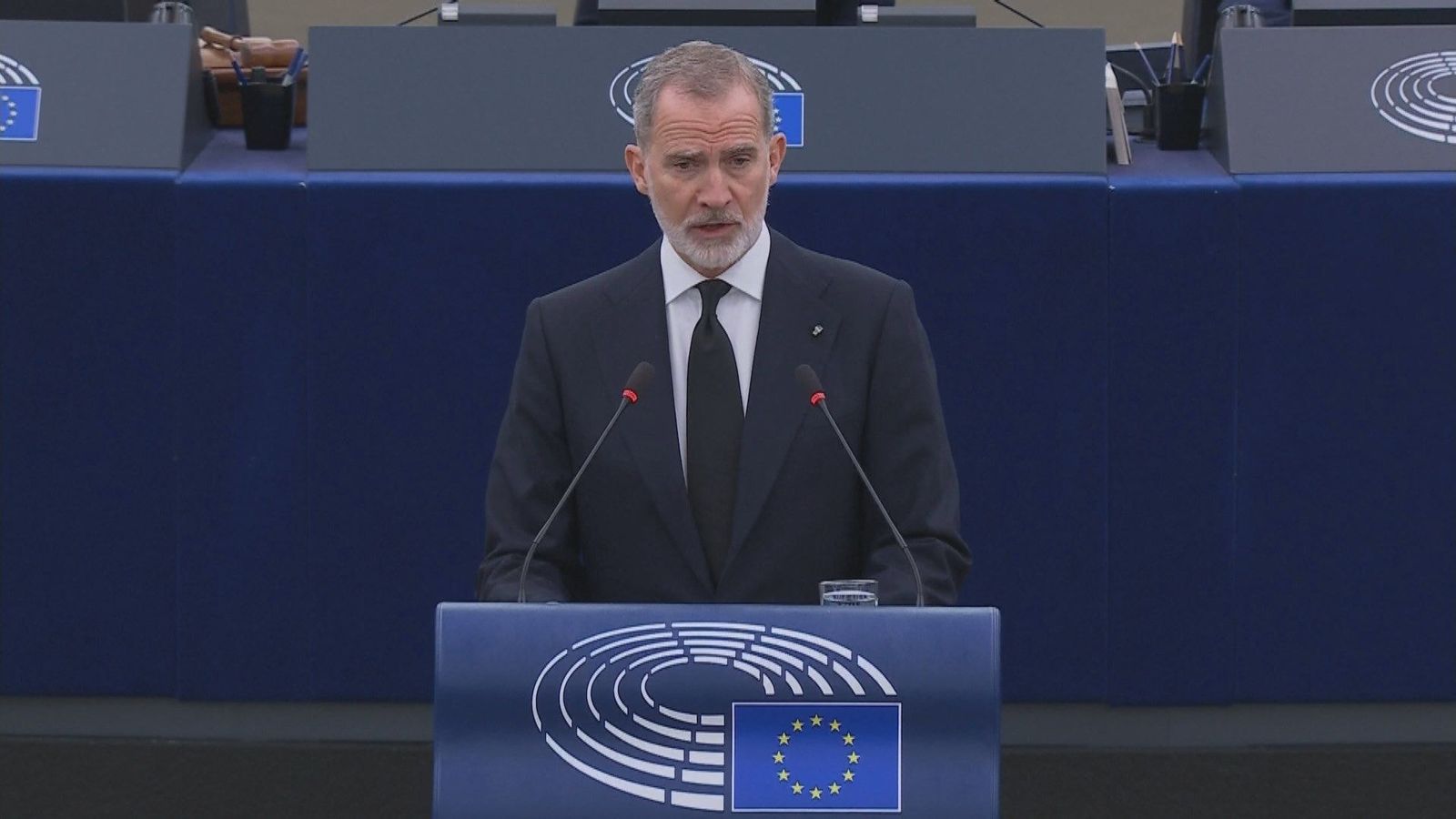 Felipe VI agradece en el Parlamento Europeo las "muestras de afecto" a España por el accidente de Adamuz