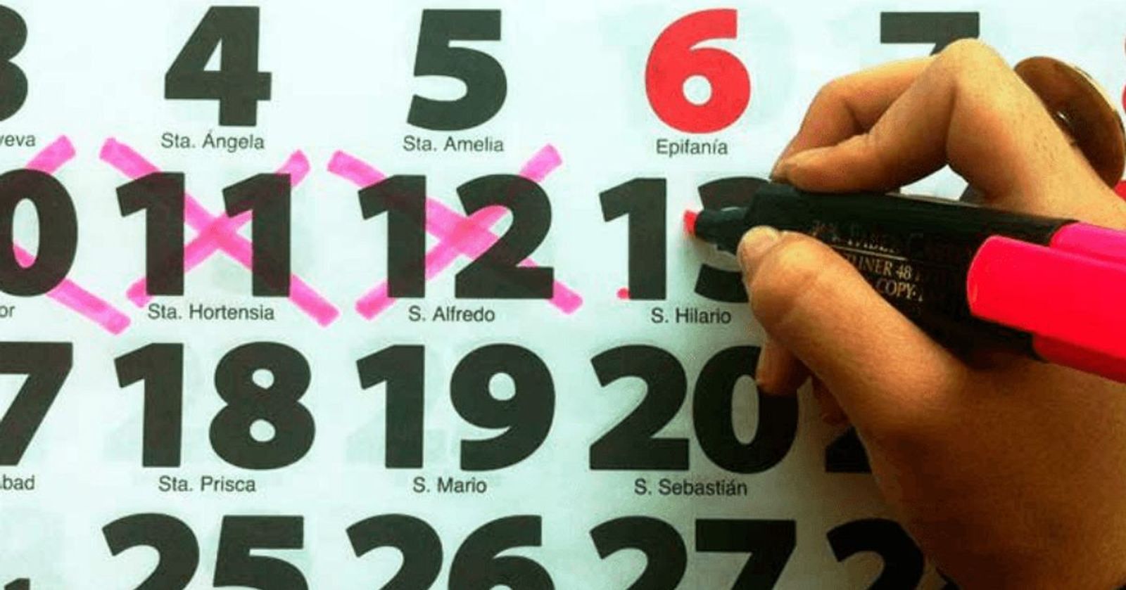 Imagen de un calendario
