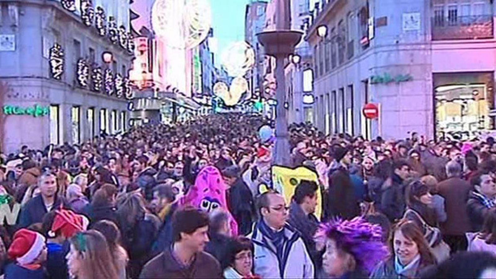 Aglomeración de turistas en Madrid