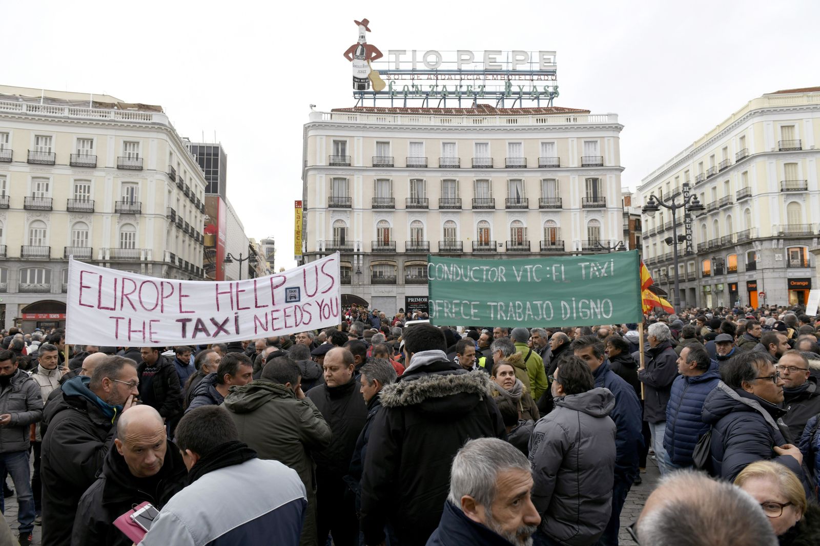 Taxistas en Sol / EFE