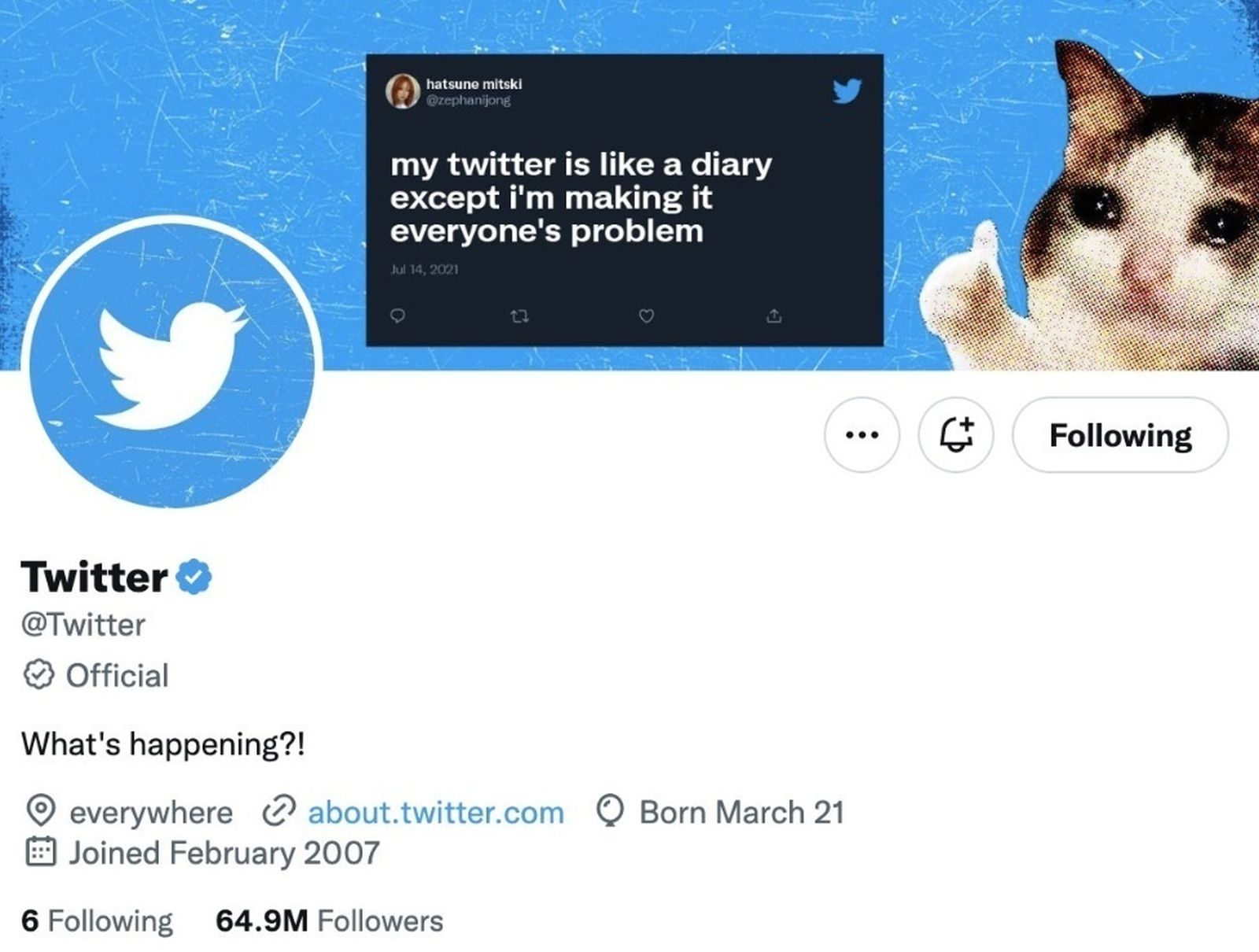 Perfil de Twitter en Twitter