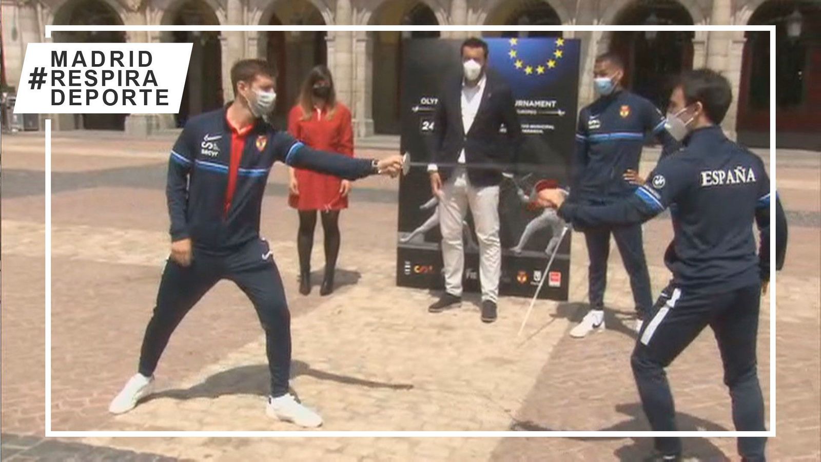 Madrid presenta en la plaza Mayor el Torneo Preolímpico de Esgrima