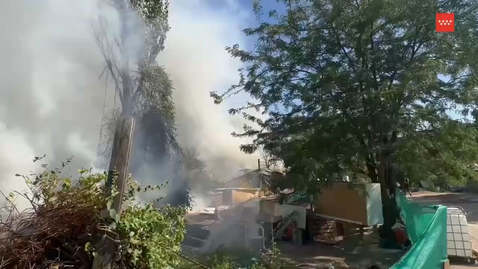 Incendio de pastos en Móstoles.
