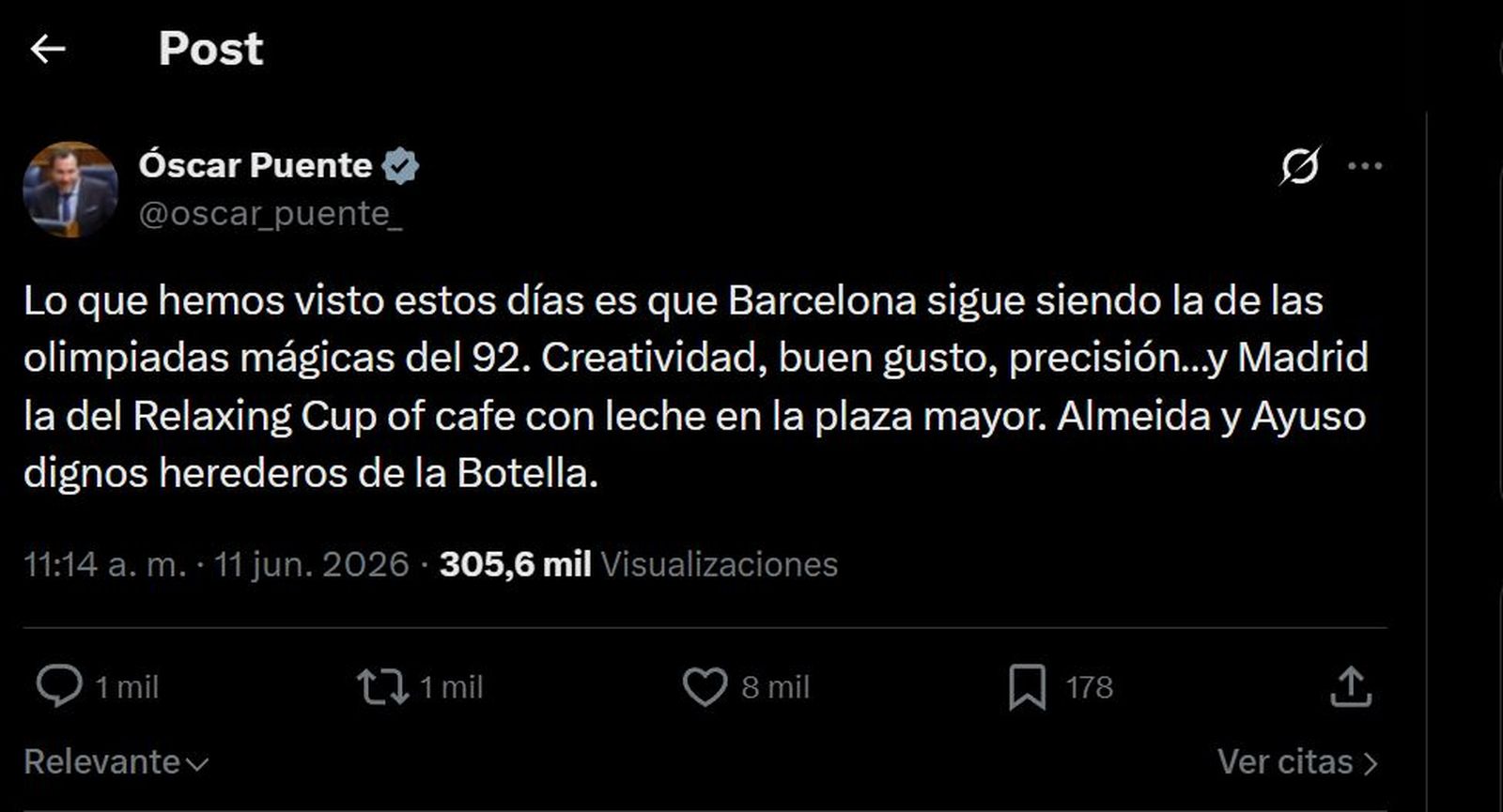 Puente la lía de nuevo en X al denostar la organización de los actos del Papa en Madrid