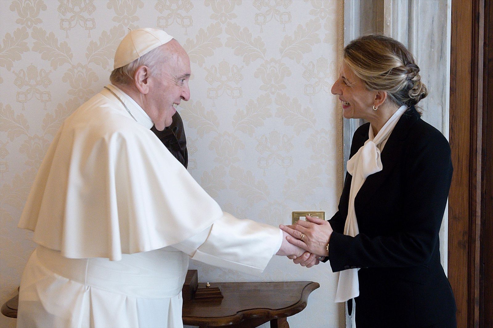 El Papa Francisco y la vicepresidenta Yolanda Díaz