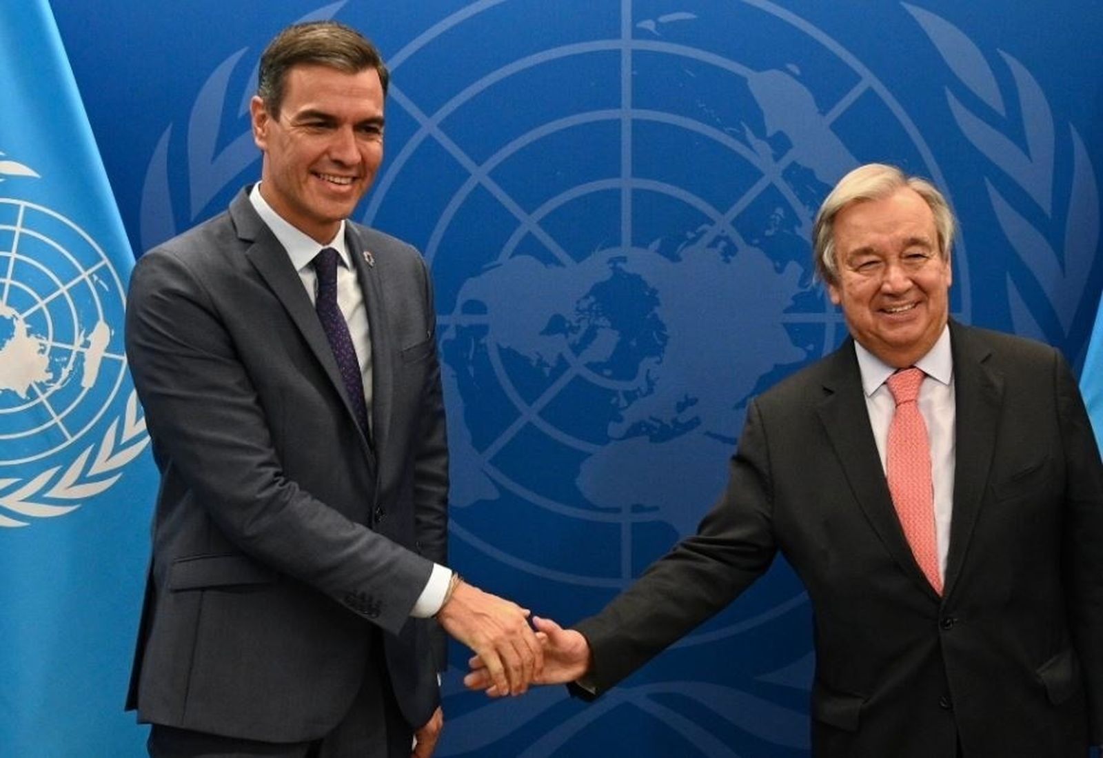 El presidente del Gobierno Pedrod Sánchez y el secretario general de la ONU, Antonio Guterres
