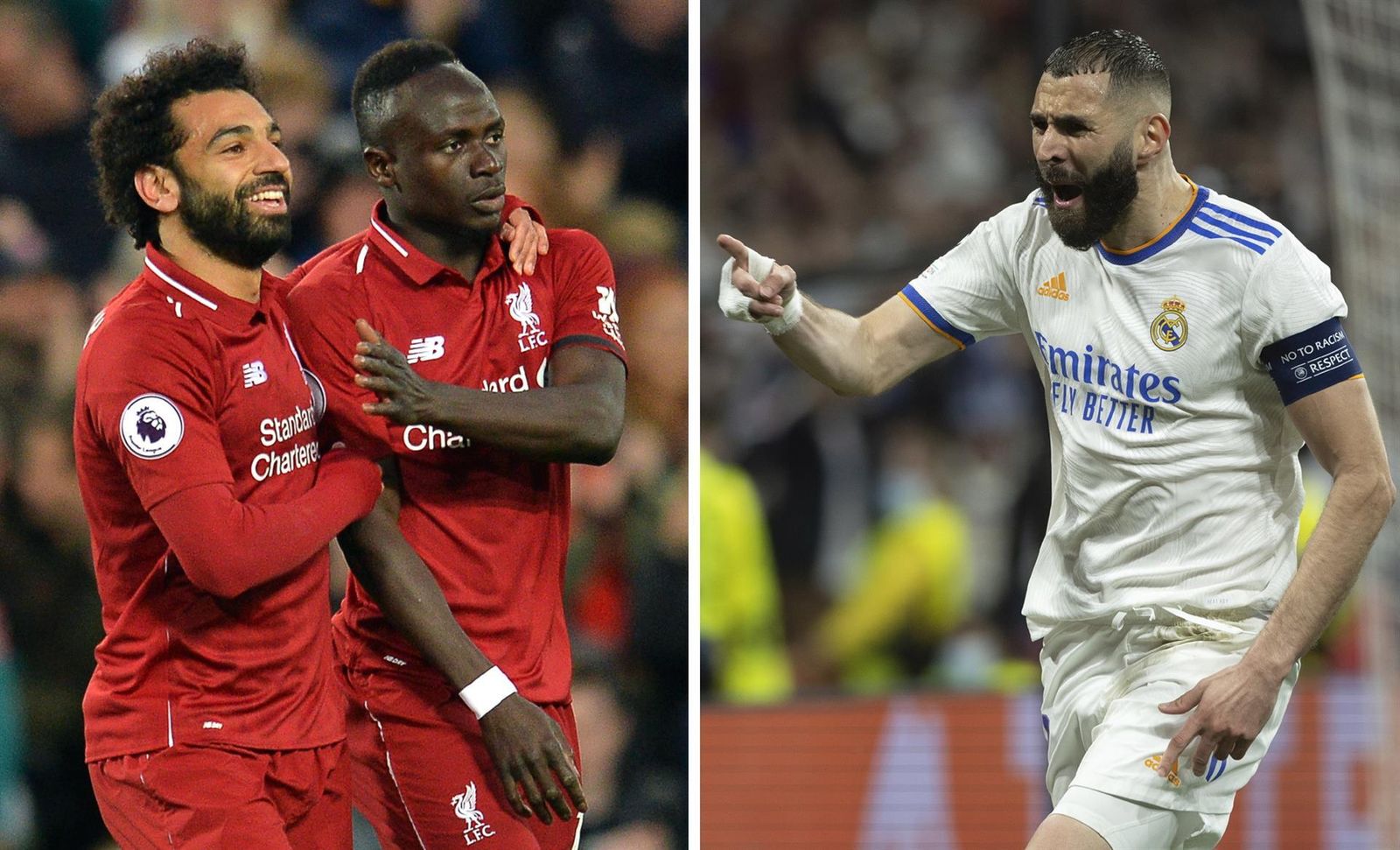 Salah, Mané y Benzema